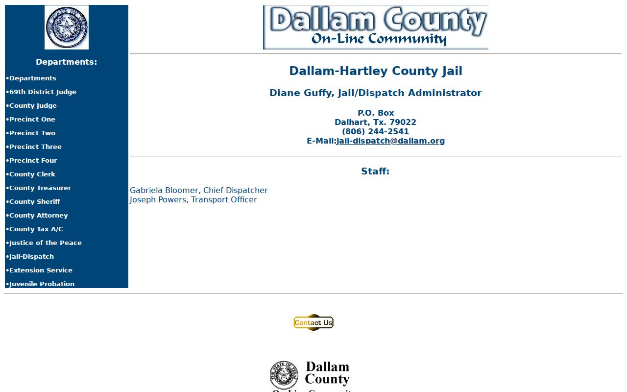 Dallam-Hartley County Jail and Dispatch, a separate facility from Dalhart City Court